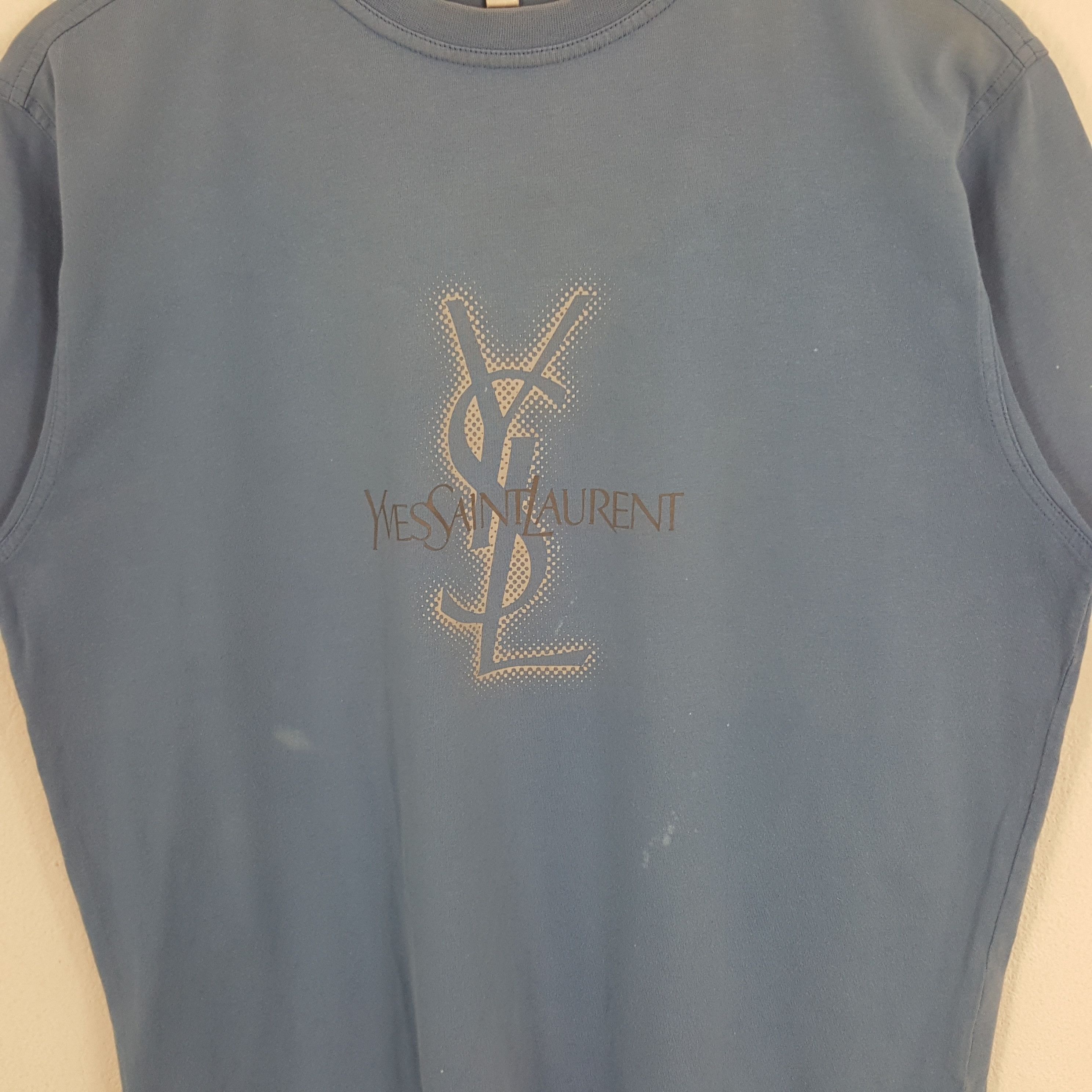 Vintage × Yves Saint Laurent Vintage Yves Saint Laurent Italian Brand Logo Tshirt Size US L / EU 52-54 / 3 - 2 Thumbnail