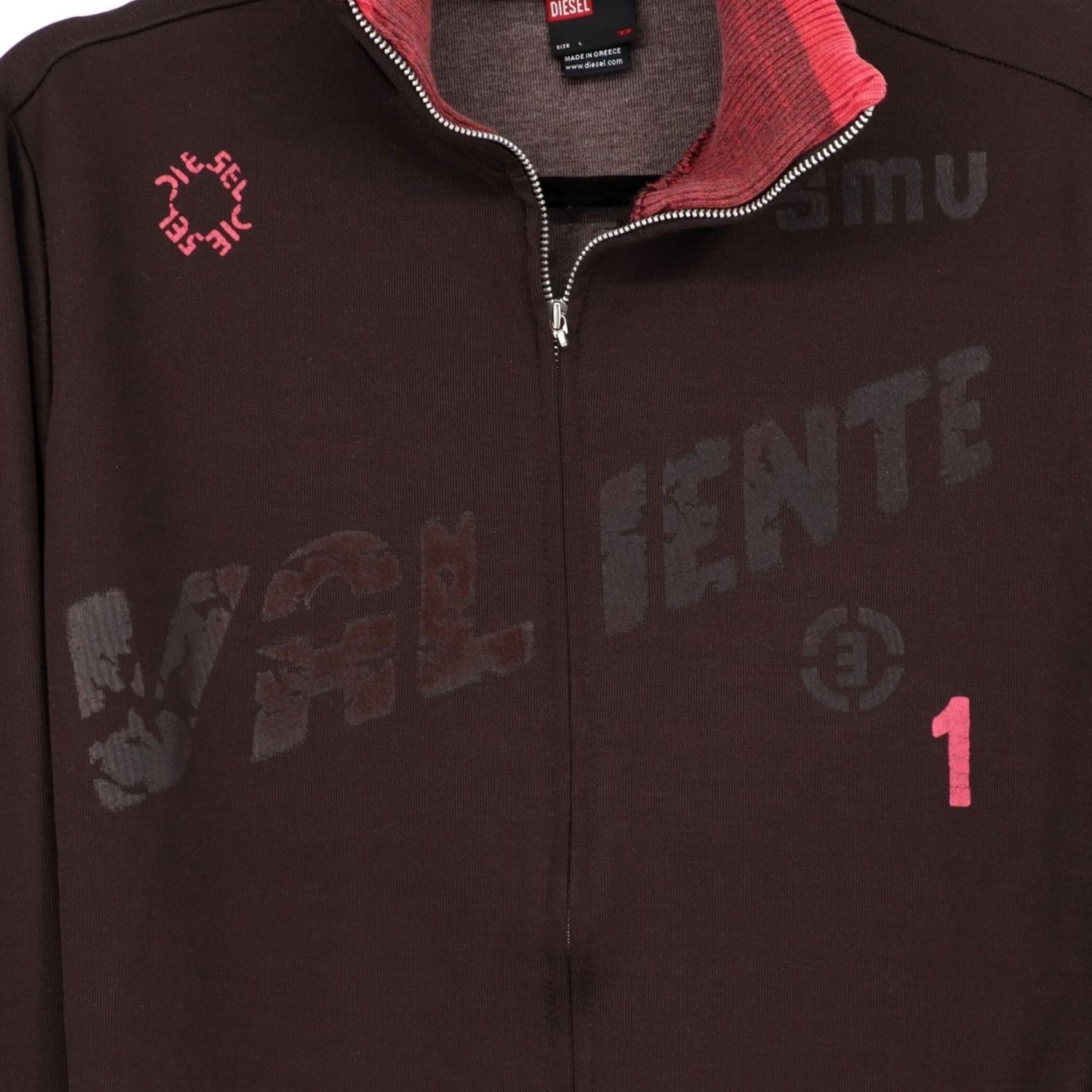 Diesel VINTAGE DIESEL Track Jacket Men's Brown Red L 'Valiente' Athletic Full Zip Size US L / EU 52-54 / 3 - 3 Thumbnail