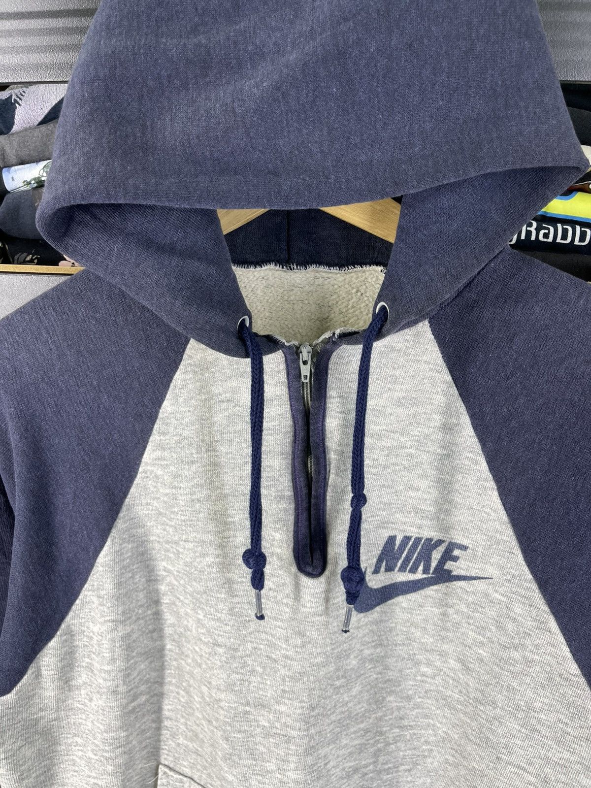 Nike Vintage 80's Nike Raglan Sleeve Halfzip Pullover Hoodie Size US M / EU 48-50 / 2 - 4 Thumbnail