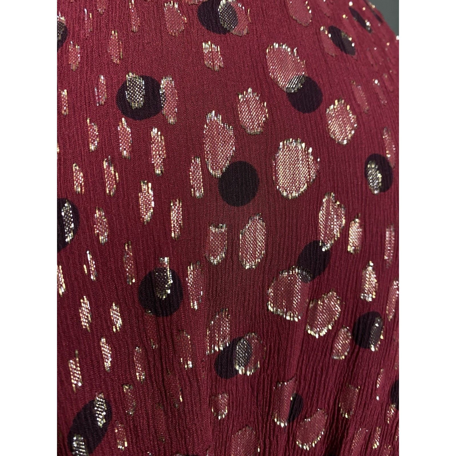 Saint Laurent Paris Saint Laurent Recent Polka Dot Women's Purple Red Silk Tiere Size M / US 6-8 / IT 42-44 - 11 Thumbnail
