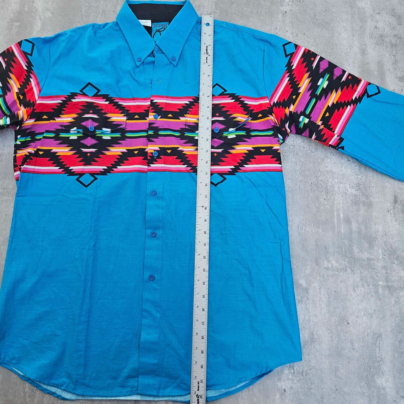 Roper Vintage Roper Shirt Western Blue Aztec Women's Large NWOT Size L / US 10 / IT 46 - 6 Thumbnail