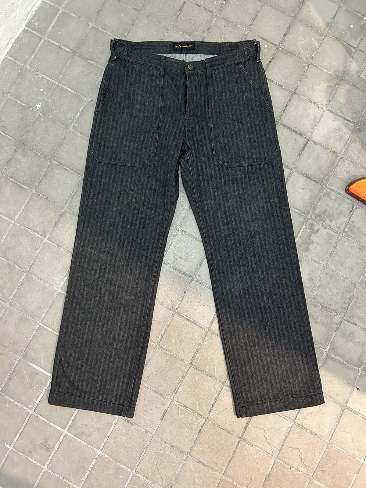 image of A Vontade Drive On Track Hickory Denim Baker Pants, Men's (Size 33)