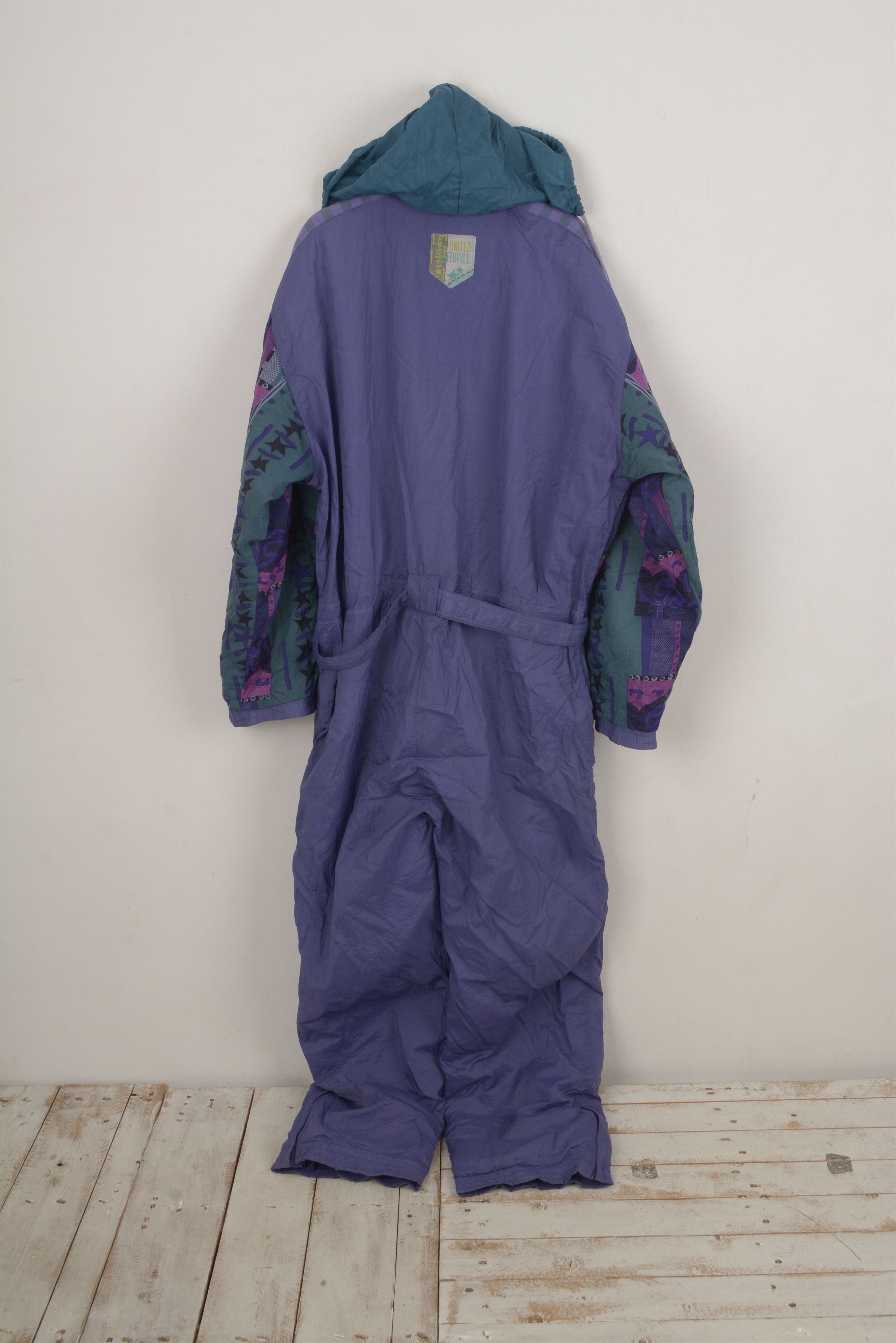 Vintage 💜 Funky 90s purple ski jumpsuit men’s xl – retro snow icon Size US 36 / EU 52 - 3 Thumbnail