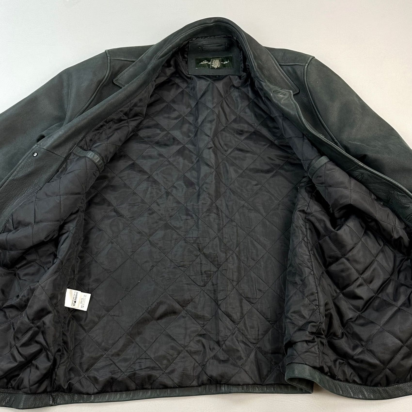 Eddie Bauer VINTAGE Eddie Bauer Jacket Mens Large Dark Gren Charcoal Leather Button Front Size US L / EU 52-54 / 3 - 5 Thumbnail