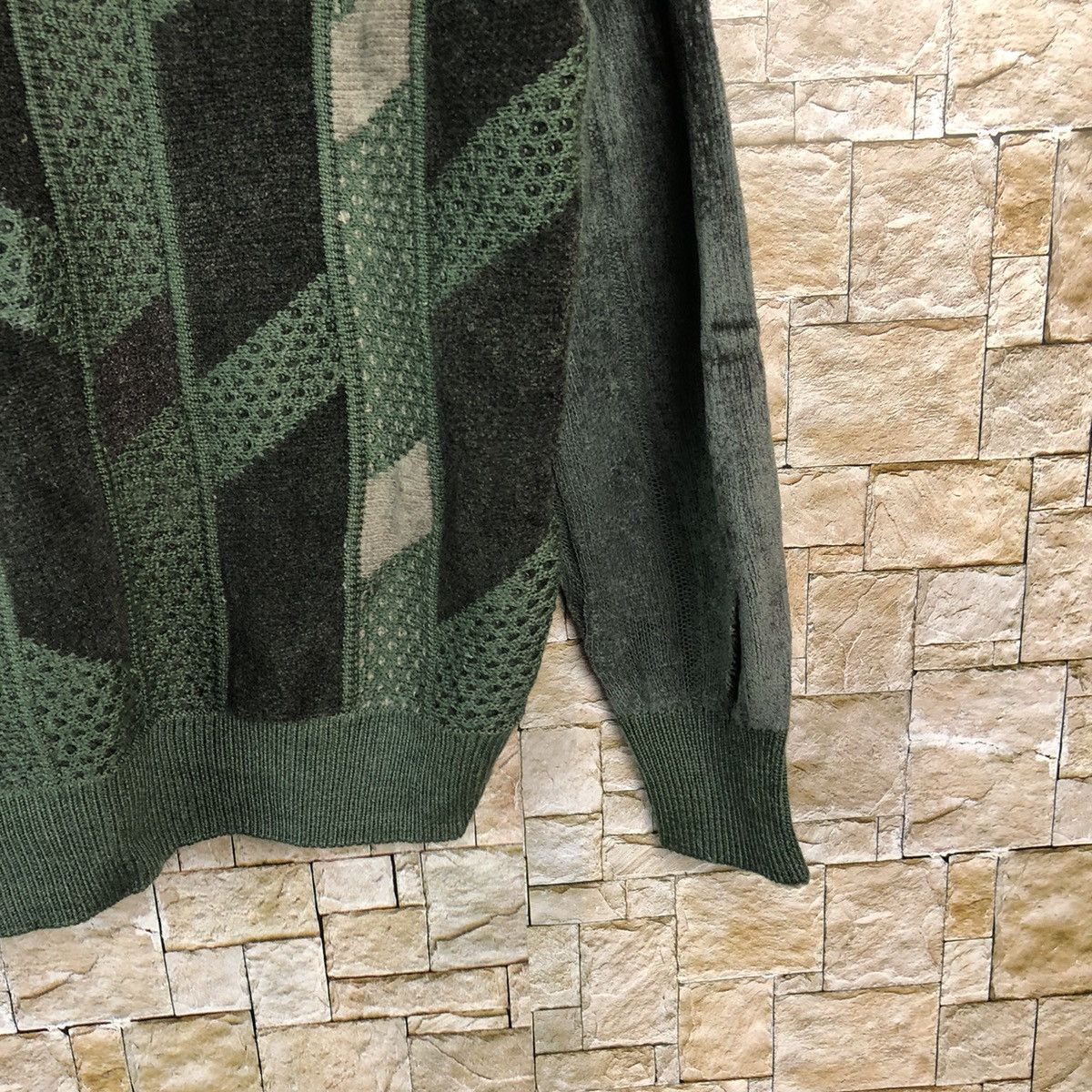 Japanese Brand Destinaren checkered vintage Green Knitwear #A1200 Size US S / EU 44-46 / 1 - 8 Thumbnail