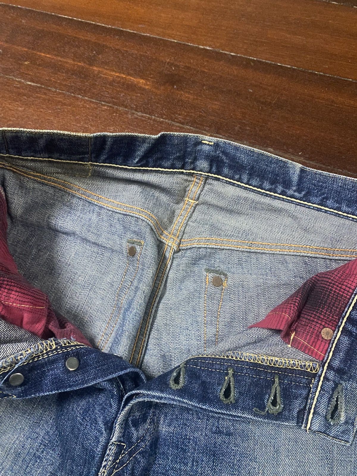 Warehouse & Co. Vintage Pherrow’s Stormy Blue Flared distressed mud wash Size US 32 / EU 48 - 9 Thumbnail