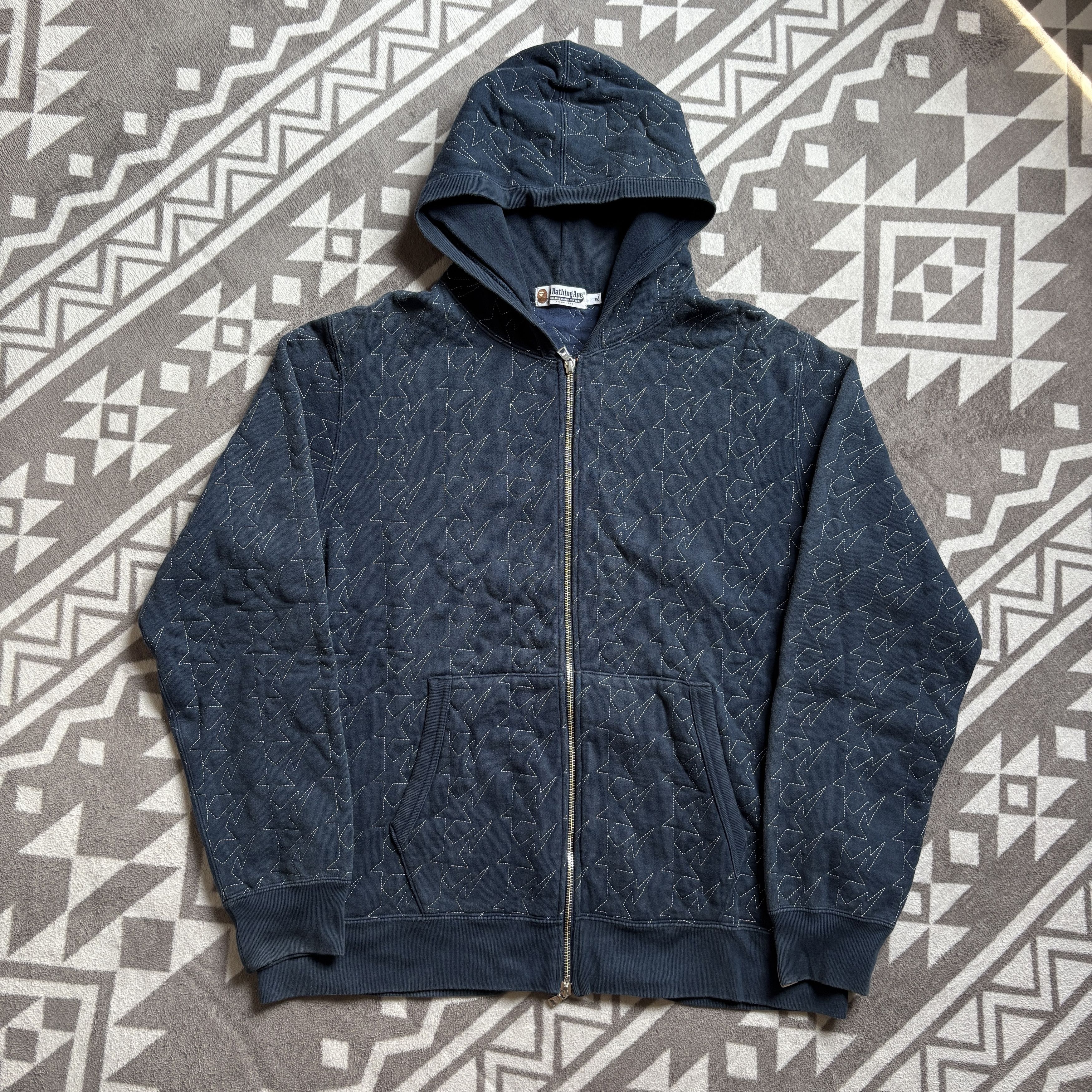 Bape RARE Bapesta Stitching hoodie Size US XL / EU 56 / 4 - 2 Thumbnail