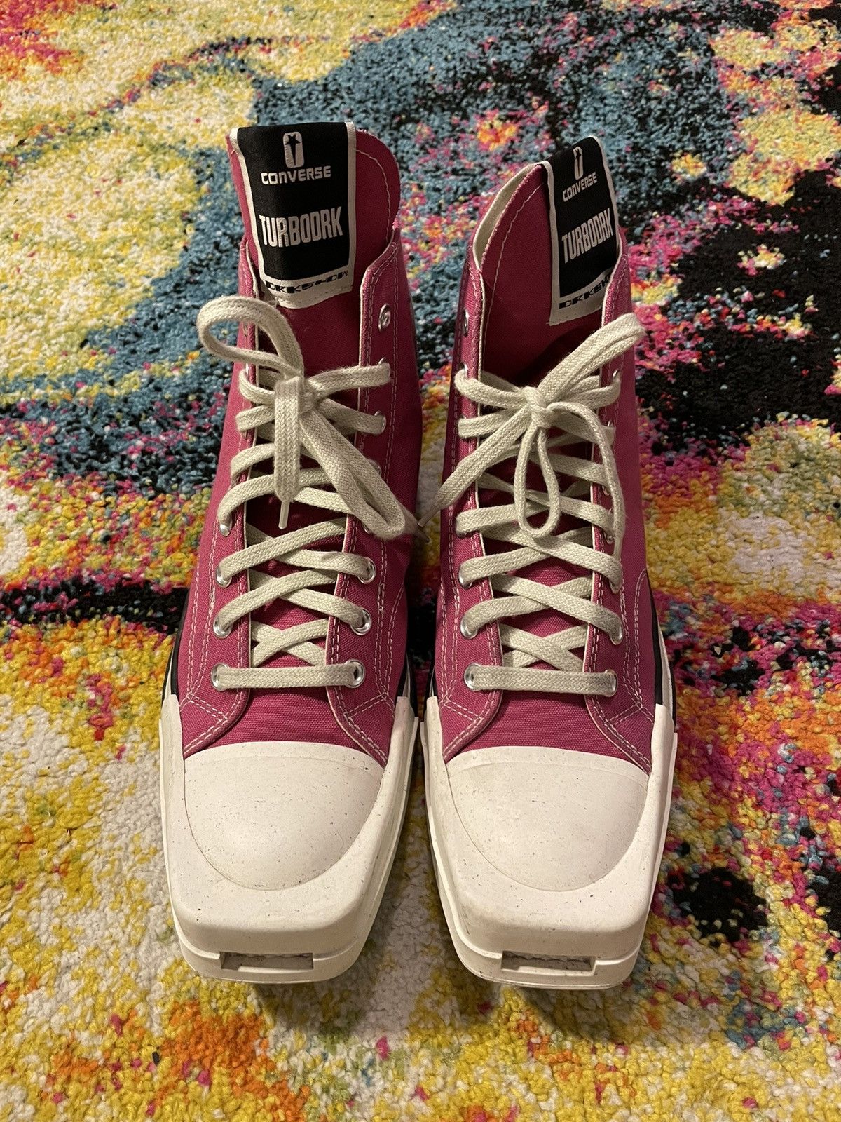 image of Rick Owen’S Converse High Top Turbodrk Shoes in Pink, Men's (Size 11)
