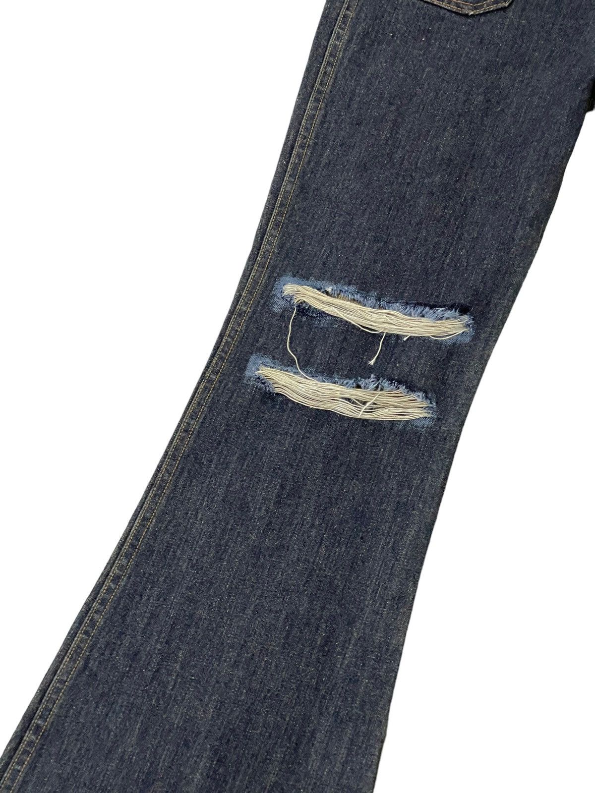 Japanese Brand Flare Jeans Blue Way Japan Distress Bell Bottom 7🟦5 Size US 28 / EU 44 - 6 Thumbnail