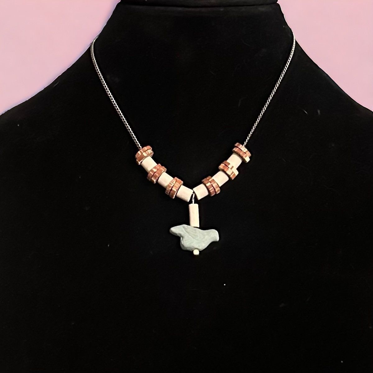 Vintage Vintage porcelain bead bird necklace Size ONE SIZE - 1 Thumbnail