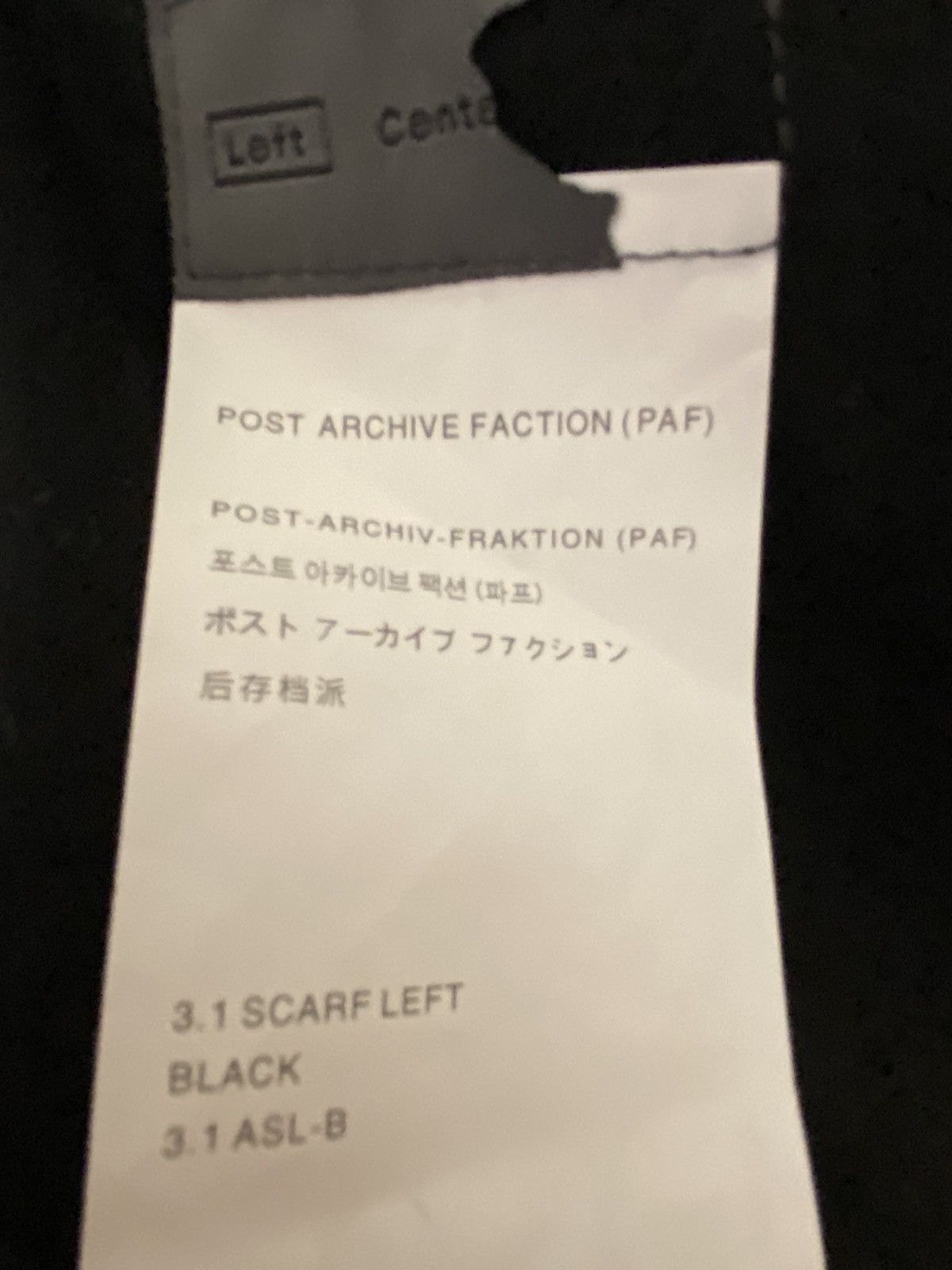 POST ARCHIVE FACTION (PAF) PAF Left Scarf Size ONE SIZE - 3 Thumbnail