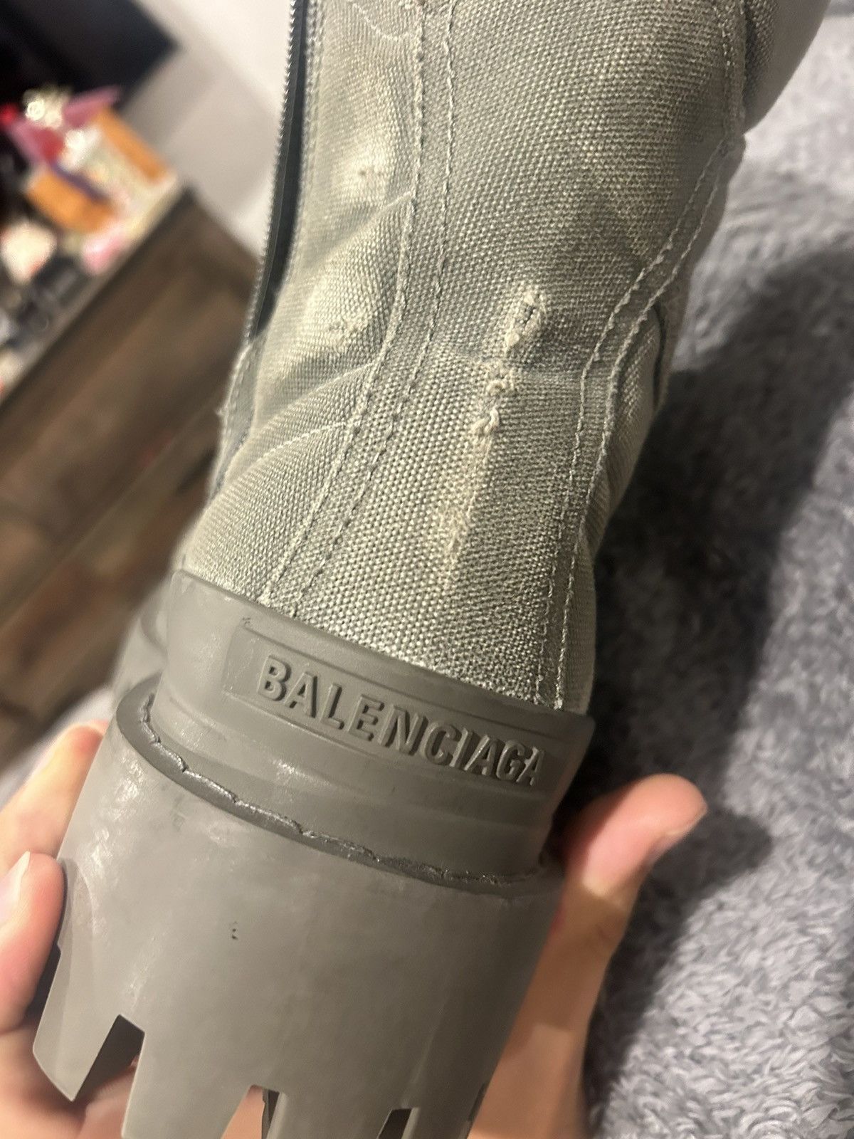 Balenciaga Balenciaga green strike boots canvas Size US 13 / EU 46 - 19 Thumbnail