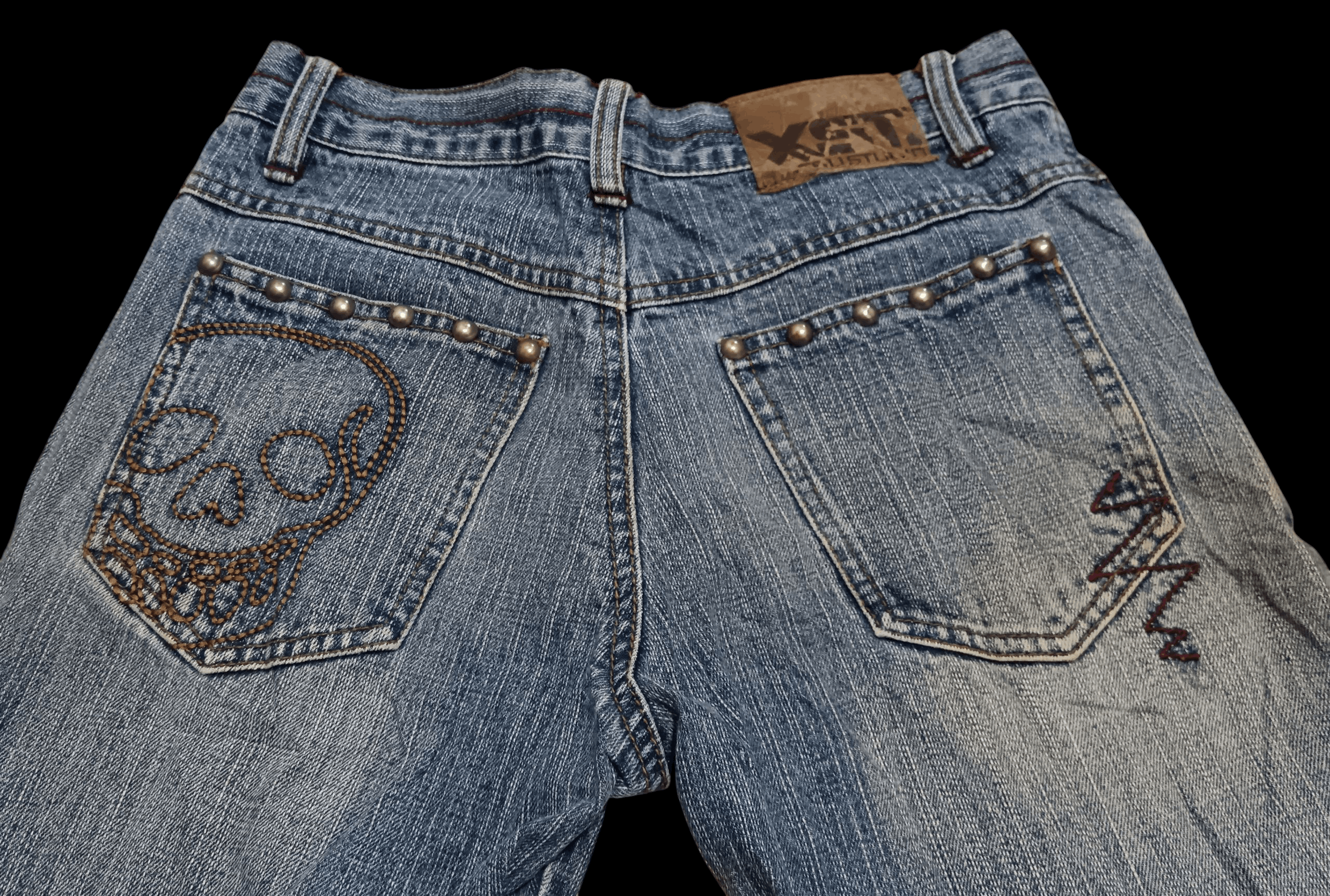 Japanese Brand BA-TSU STUDIOS STUDDED PATCHWORK RARE DESIGN JEANS Size US 29 - 3 Thumbnail