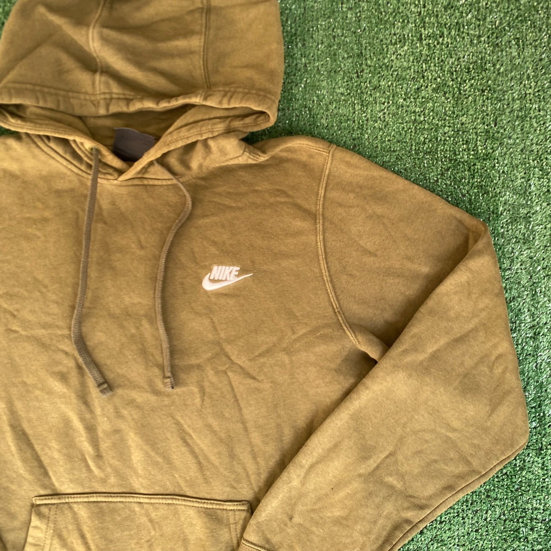 Nike Vintage Y2K Nike Logo Hoodie Drab Green Swoosh Sweatshirt Size US S / EU 44-46 / 1 - 2 Thumbnail