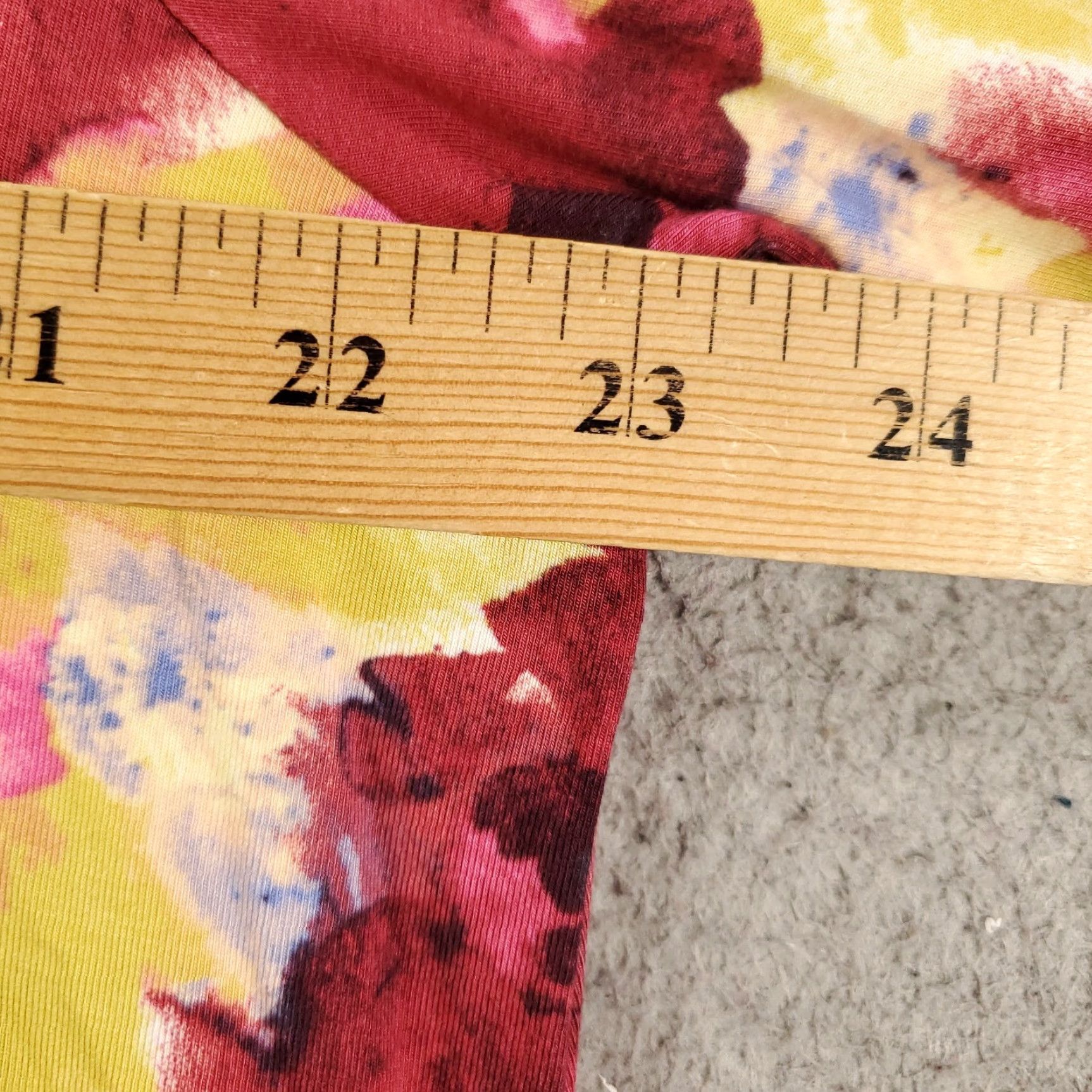 Vintage LOGO by Lori Goldstein Womens Top XL Red Yellow Floral V Neck 3/4 Sleeve Blouse Size XL / US 12-14 / IT 48-50 - 4 Thumbnail