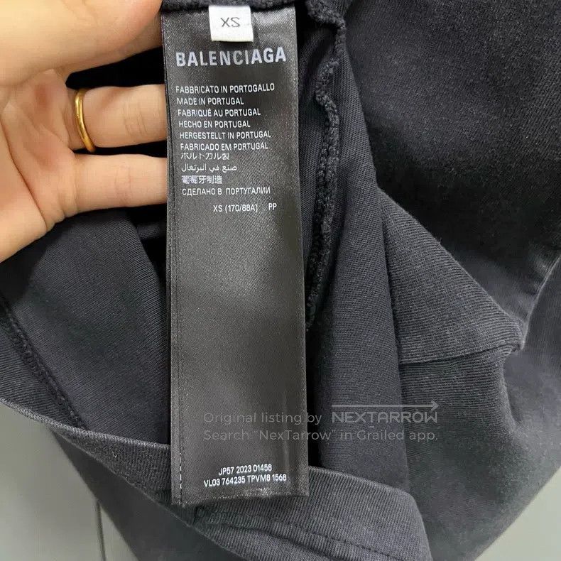 Balenciaga Balenciaga Black distressed logo printed short sleeve Size US XS / EU 42 / 0 - 4 Thumbnail