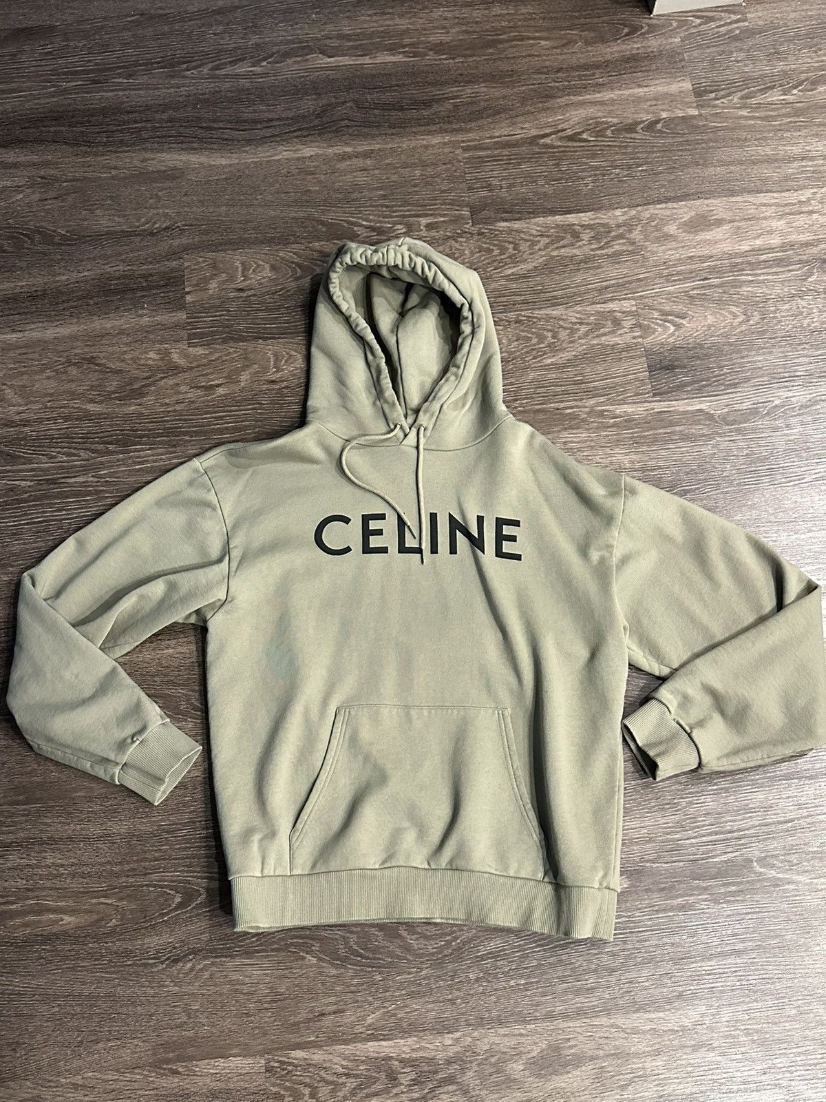 Celine Celine Signature Hoodie - Green/Khaki | Grailed