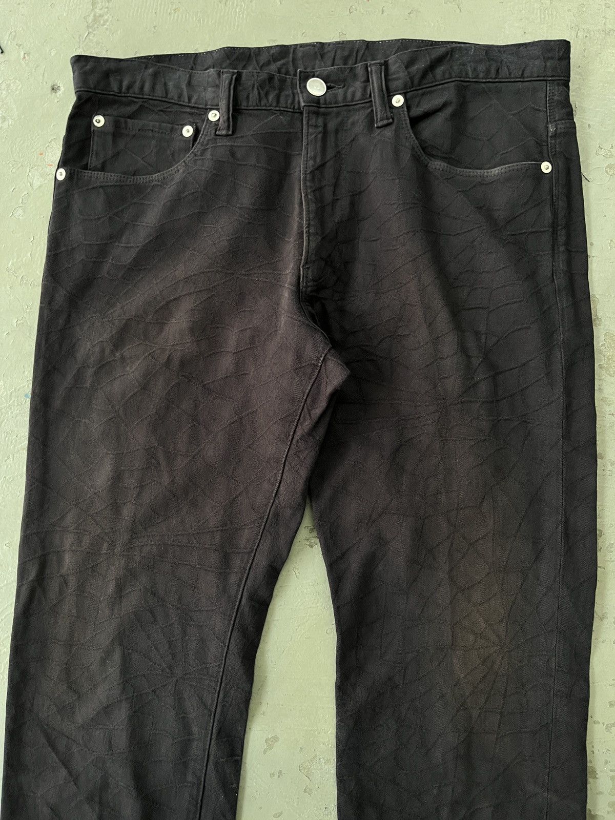 Lanvin Lanvin Faded Black Denim SpiderWeb Embroidered Detailing Size US 34 / EU 50 - 2 Thumbnail