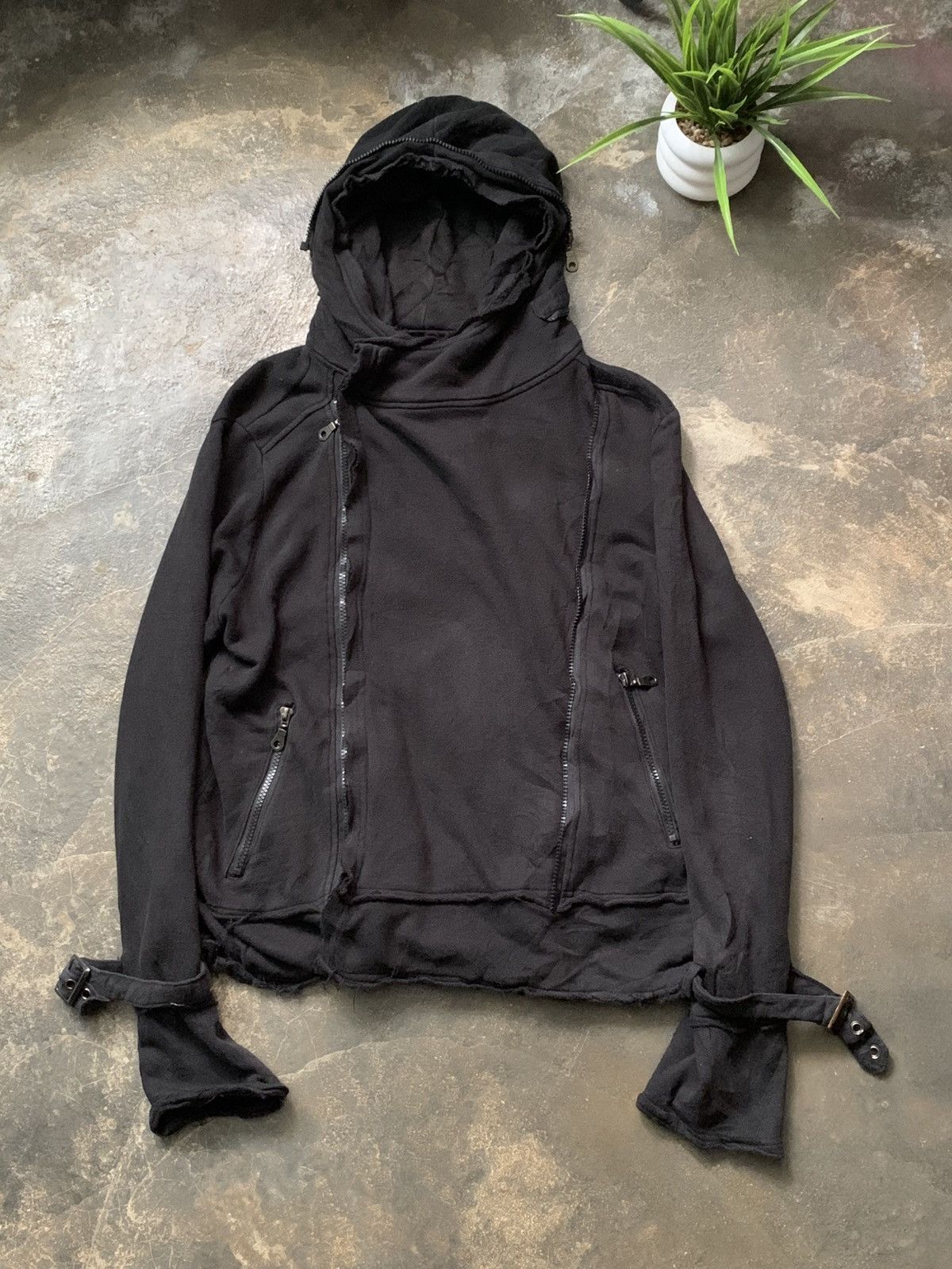 Le Grande Bleu (L.G.B.) LGB Asymmetrical Raw Zip Hoodie | Grailed