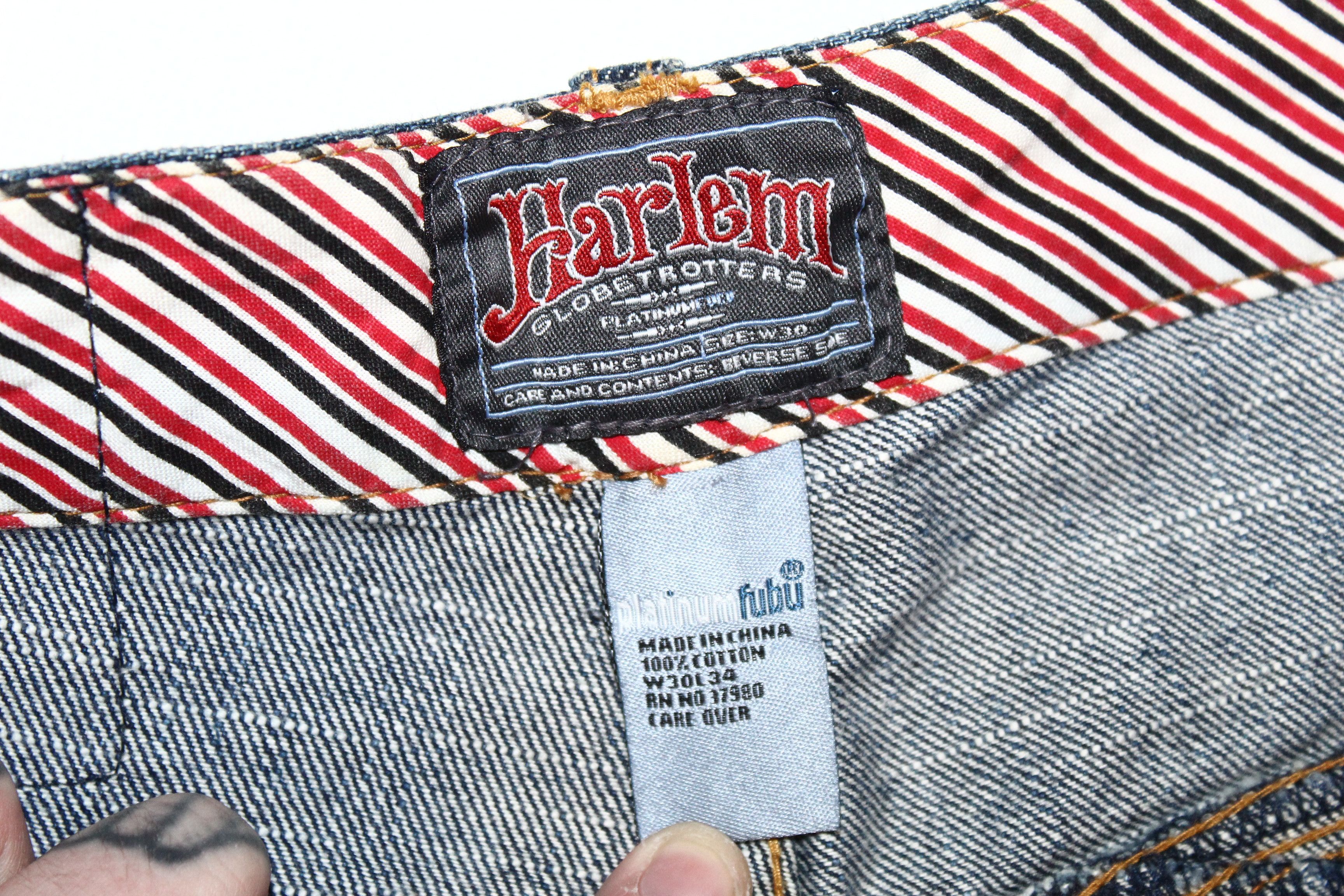 Fubu RARE🔥Platinum Fubu Harlem Globetrotters Baggy Rap Jeans Size US 30 / EU 46 - 6 Thumbnail