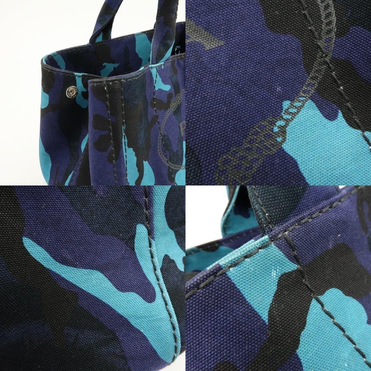 Prada Prada Canapa Tote Canvas Blue Size ONE SIZE - 6 Thumbnail