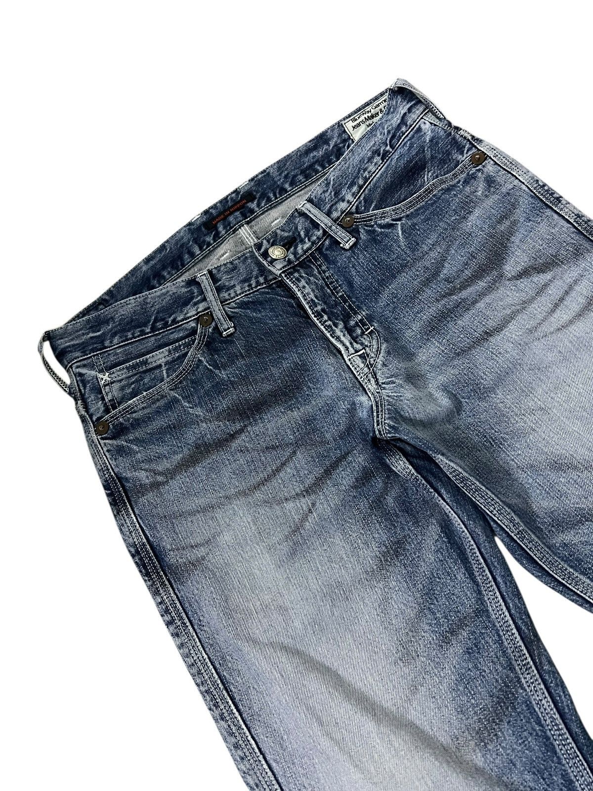 Japanese Brand 💥Flare💥Vintage Blue Way Faded Claw Jean Made In Nippon Size US 32 / EU 48 - 3 Thumbnail