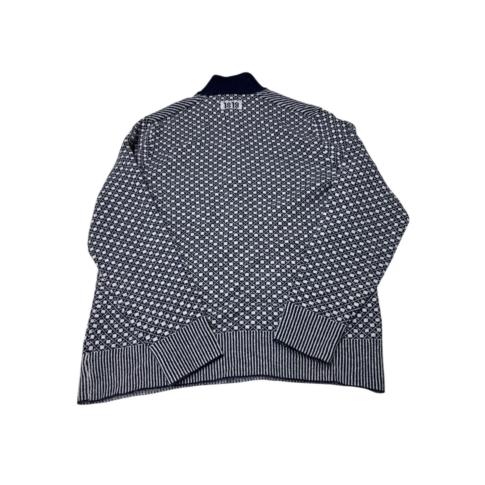 Brooks Brothers Brooks Brothers 1818 Mens Sweater Wool Blend 1/4 Zip Mock Neck Geometric Fair Isle Size L Blue Size US L / EU 52-54 / 3 - 4 Thumbnail