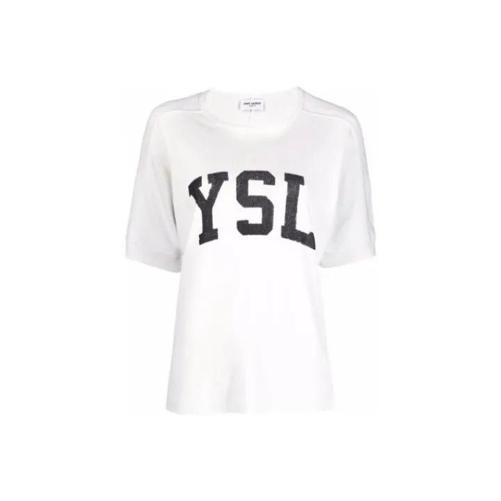 Saint Laurent Paris Saint Laurent SS21 Logo Print T-Shirt for Women -2507 Size M / US 6-8 / IT 42-44 - 7 Thumbnail