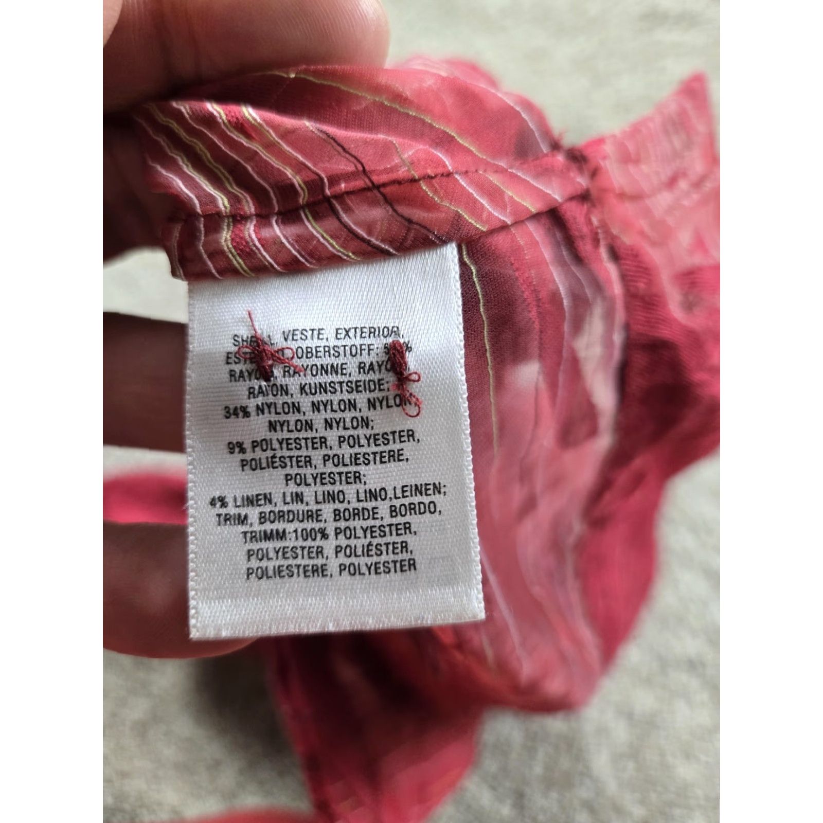 Vintage Maeve Blouse Shirt Womens 0 Red Short Sleeve Button Front Collared Sheer Burnout Casual Size XS / US 0-2 / IT 36-38 - 5 Thumbnail