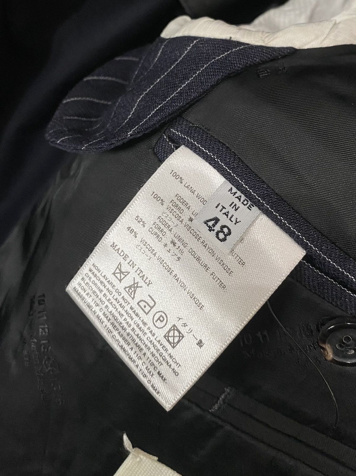 Maison Margiela PIN STRIPE BLUE DOUBLE VENT BLAZER SUIT JACKET Size 38R - 4 Thumbnail