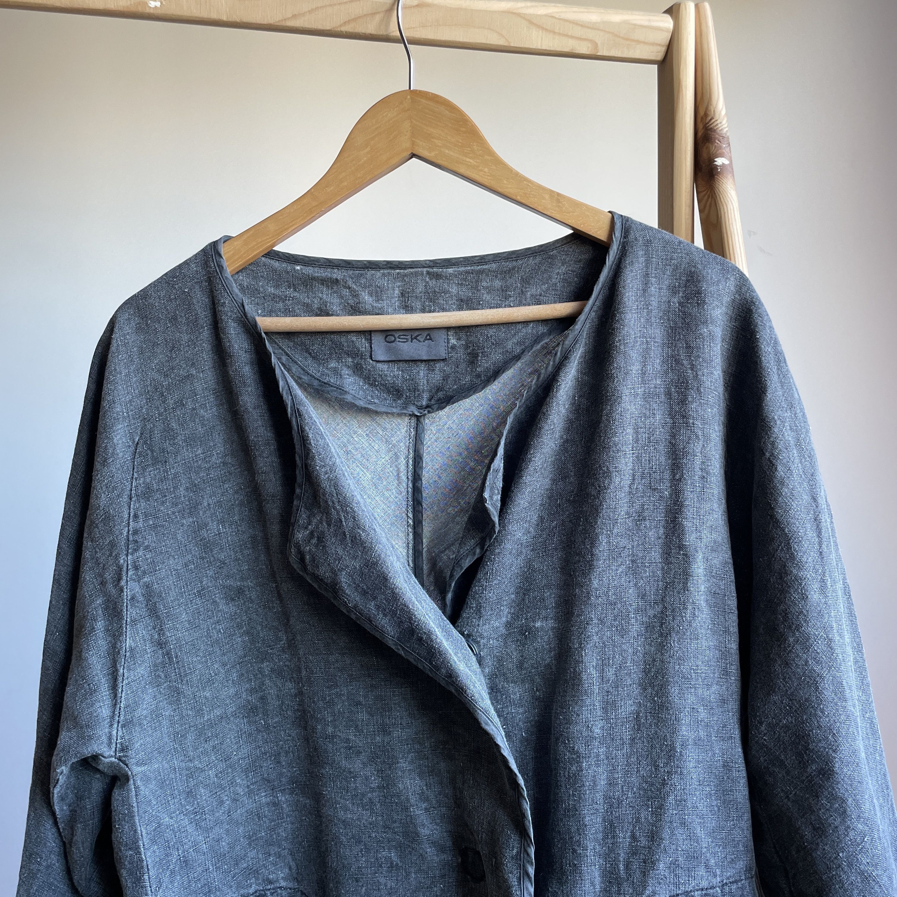 OSKA OSKA Womens Stone Washed Linen Jacket Size 3 Size M / US 6-8 / IT 42-44 - 4 Thumbnail