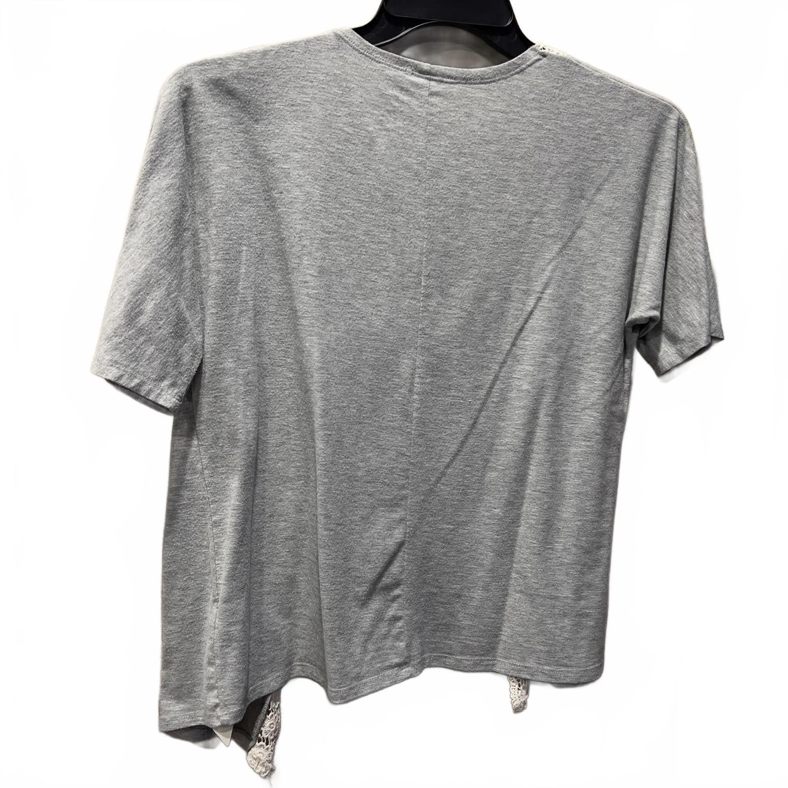 Unknown London Women's Gray Knit Top with Lace Trim - Size 10 Size L / US 10 / IT 46 - 2 Thumbnail