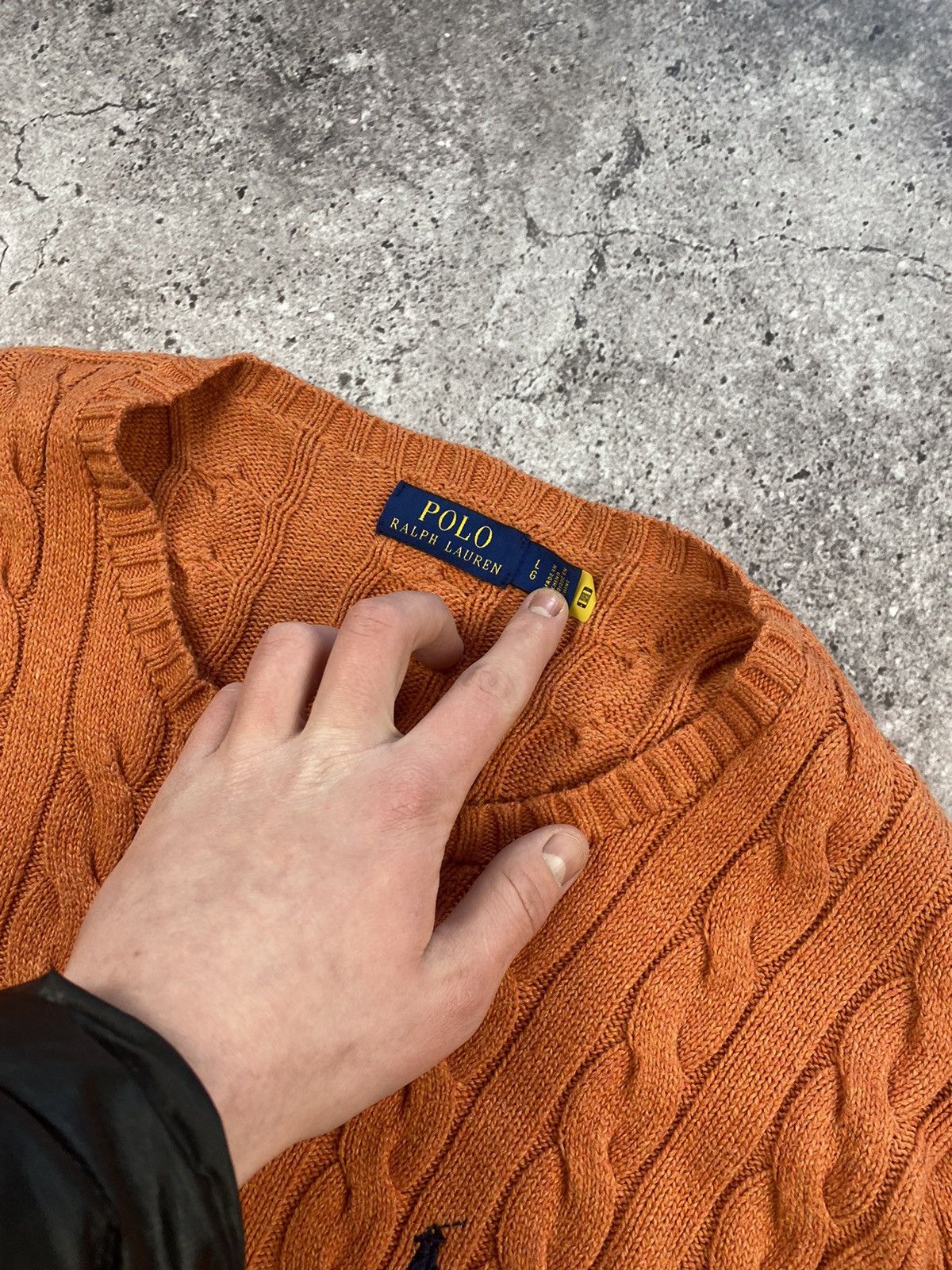 Polo Ralph Lauren Vintage Polo Ralph Lauren Cable Knit orange🍊Sweater painted Size US L / EU 52-54 / 3 - 4 Thumbnail