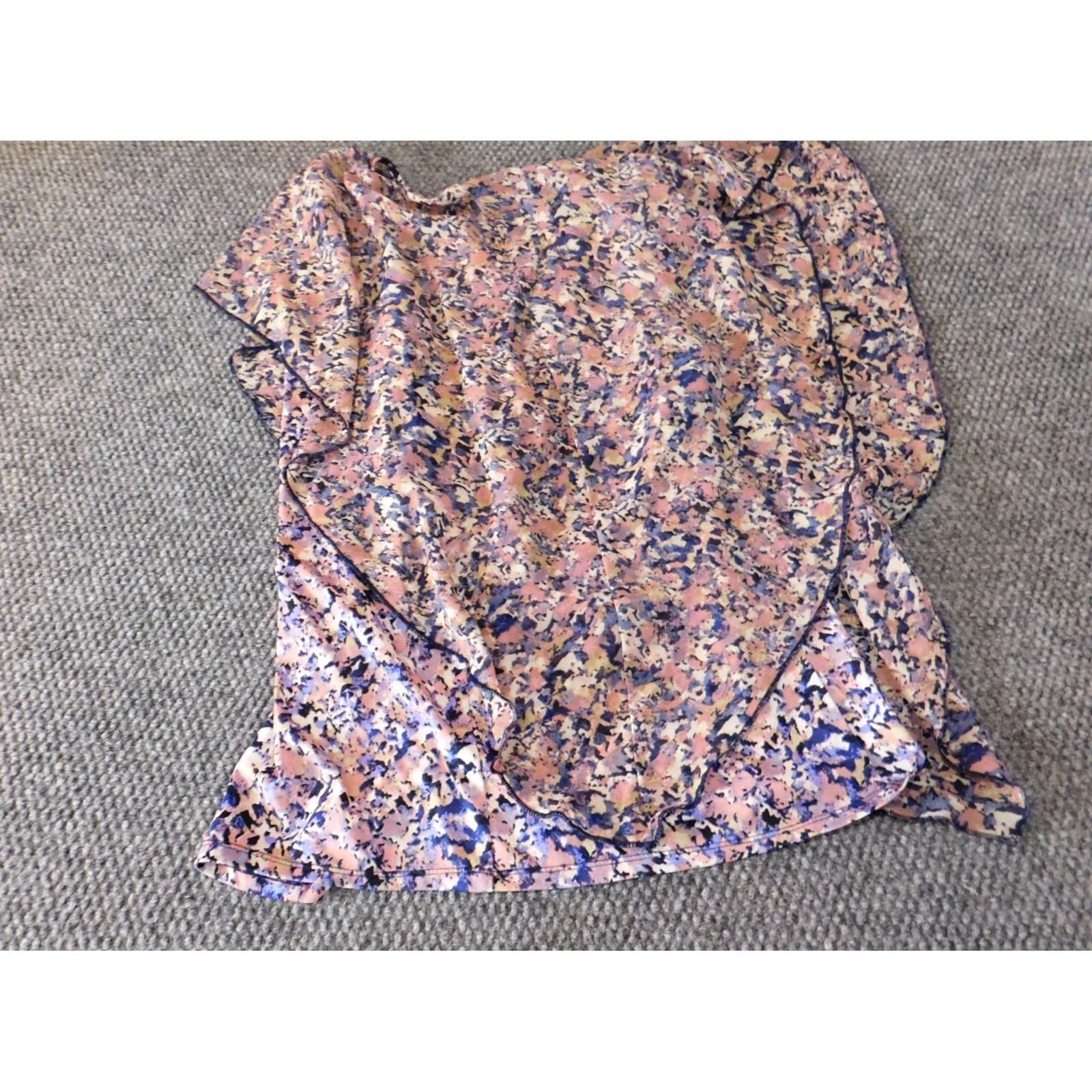 Vintage Notations Womens Blouse Small Purple Stretch Layered Top Classic Sleeveless Pullover Round Neck Geometric Pattern Size S / US 4 / IT 40 - 7 Thumbnail