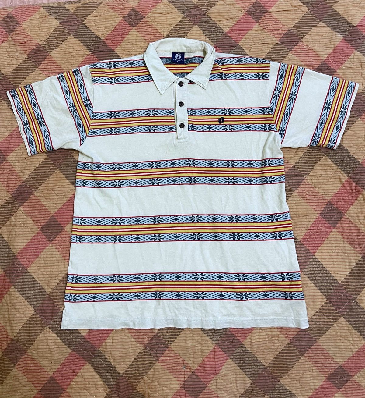 Hang Ten × Vintage Vintage Hang Ten Polo Shirt L Stripes Native Navajo Surfing Size US L / EU 52-54 / 3 - 1 Thumbnail