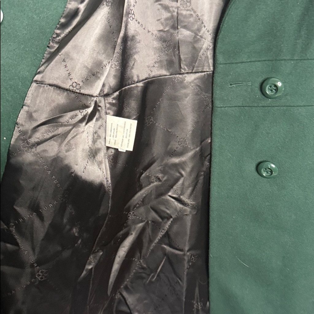 Trina Turk Trina Turk 80% lambs wool deep green trench coat jacket sz 4 Size S / US 4 / IT 40 - 8 Thumbnail