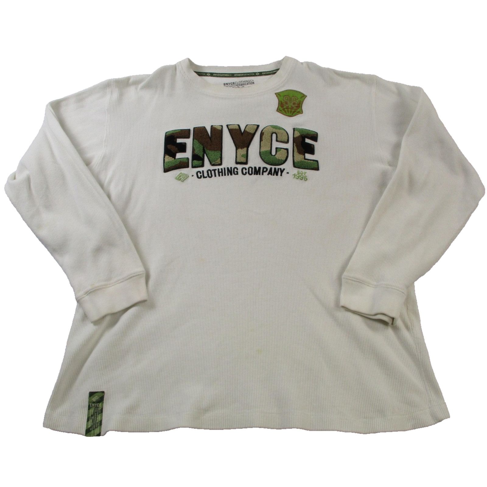 Enyce Enyce Mens 2XL White Camo Logo Thermal Waffle Knit LS Tee Size US XXL / EU 58 / 5 - 1 Thumbnail