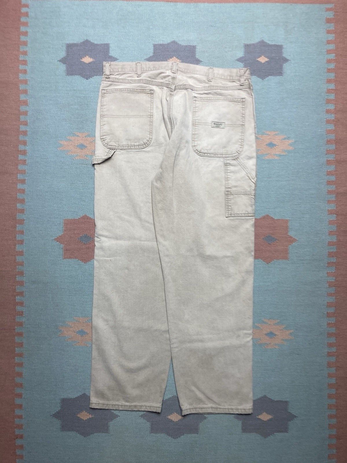 Vintage × Wrangler y2k wrangler carpenter pants khaki jeans baggy skater 37x32 Size US 37 - 1 Thumbnail