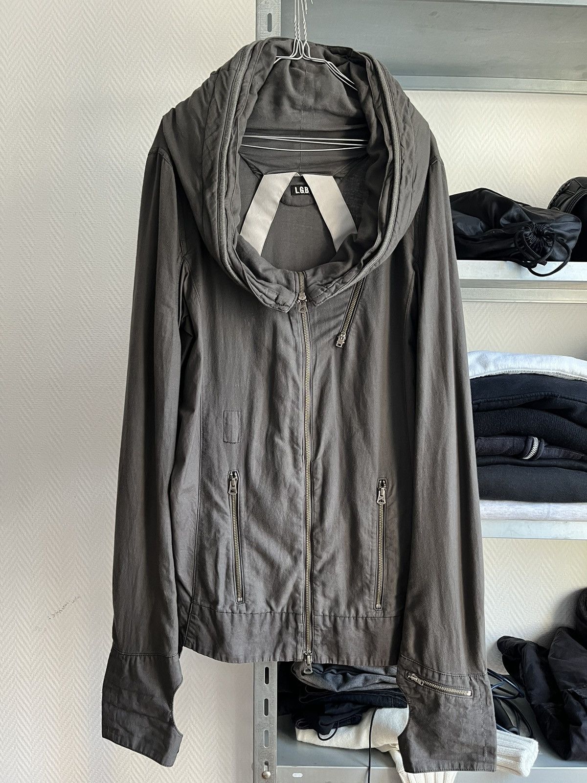 image of 14Th Addiction x If Six Was Nine Bono-10 Cotton/hemp Hooded Jacket in Grey, Men's (Size XL)