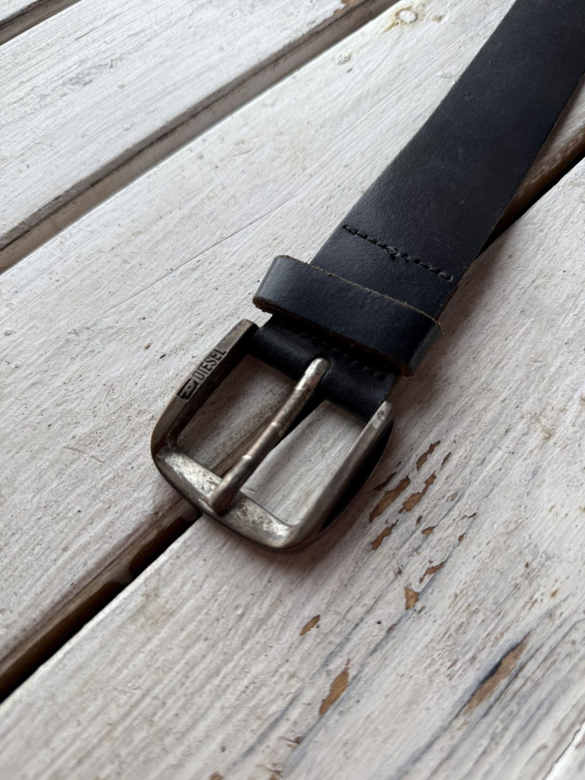 Diesel × Japanese Brand × Vintage Cowboy 90s Diesel Leather Black Belt Made In Italy Size ONE SIZE - 3 Thumbnail