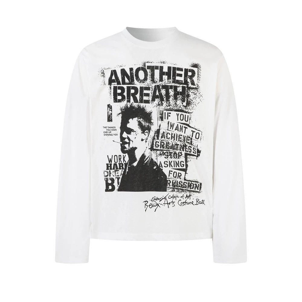 Vintage Punk men's retro character print loose long-sleeved T-shirt Size US M / EU 48-50 / 2 - 1 Thumbnail