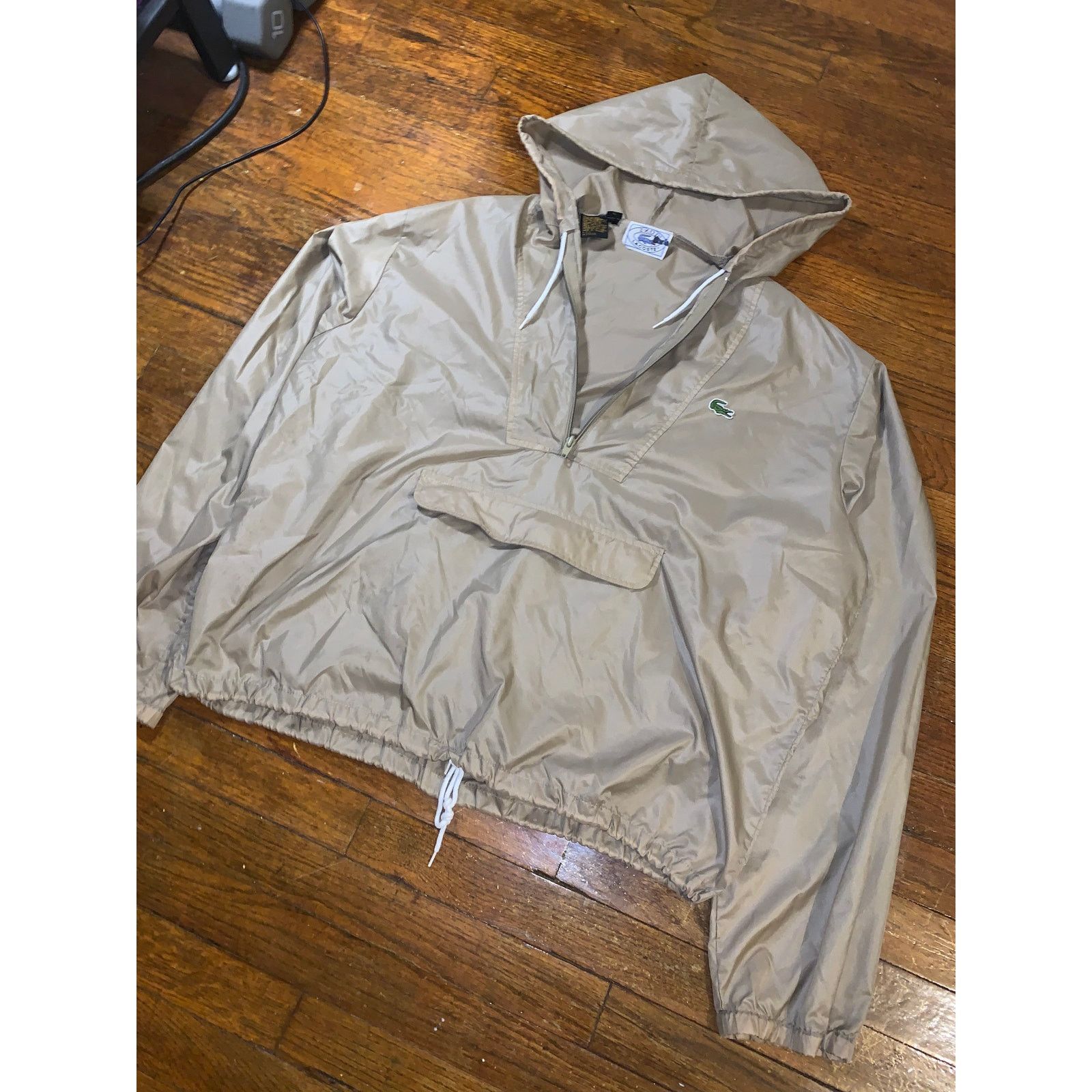 Lacoste × Vintage IZOD Lacoste Windbreaker Jacket Hooded Pullover Beige XL Size US XL / EU 56 / 4 - 3 Thumbnail