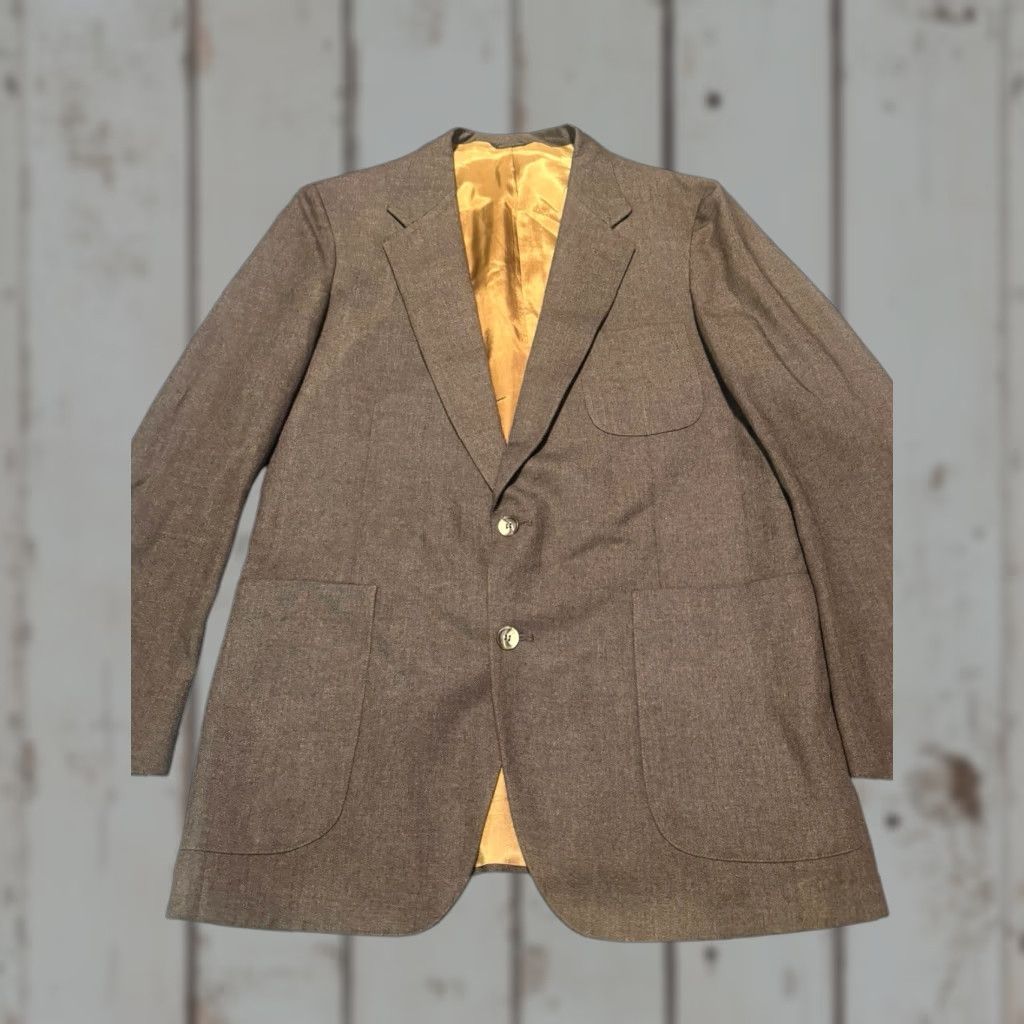 Levi's VINTAGE Levi's Blazer Mens 44R Brown Two-Button Sport Coat Jacket Preppy Size 44R - 1 Thumbnail