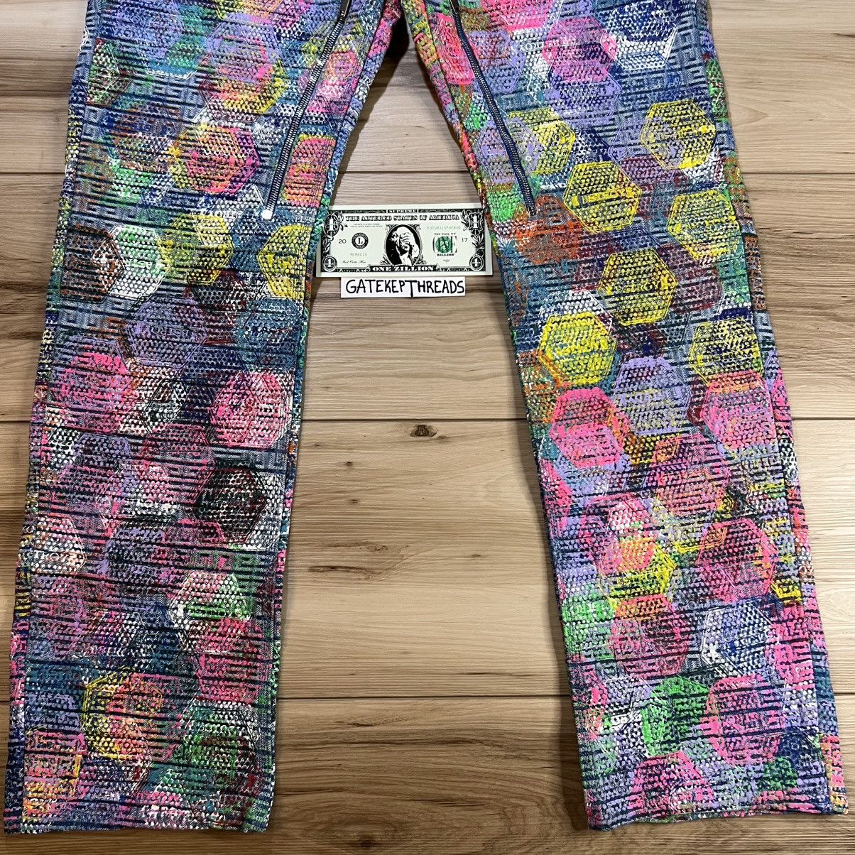 (B).Stroy × Givenchy 4G Monogram Paint Graphic Jeans Size US 33 - 5 Thumbnail