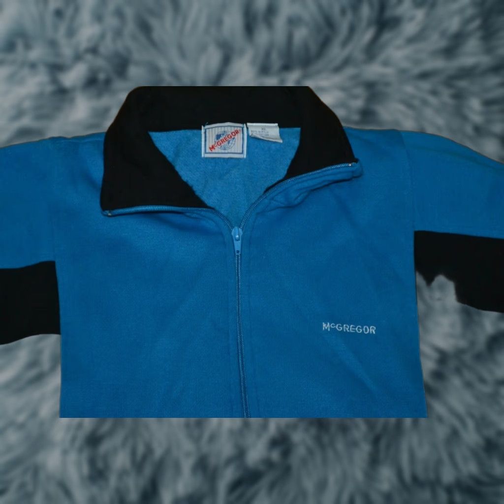 McGregor VINTAGE McGregor Track Jacket XL Blue White Black FIRE Hip Hop Shirt Men Size US XL / EU 56 / 4 - 1 Thumbnail