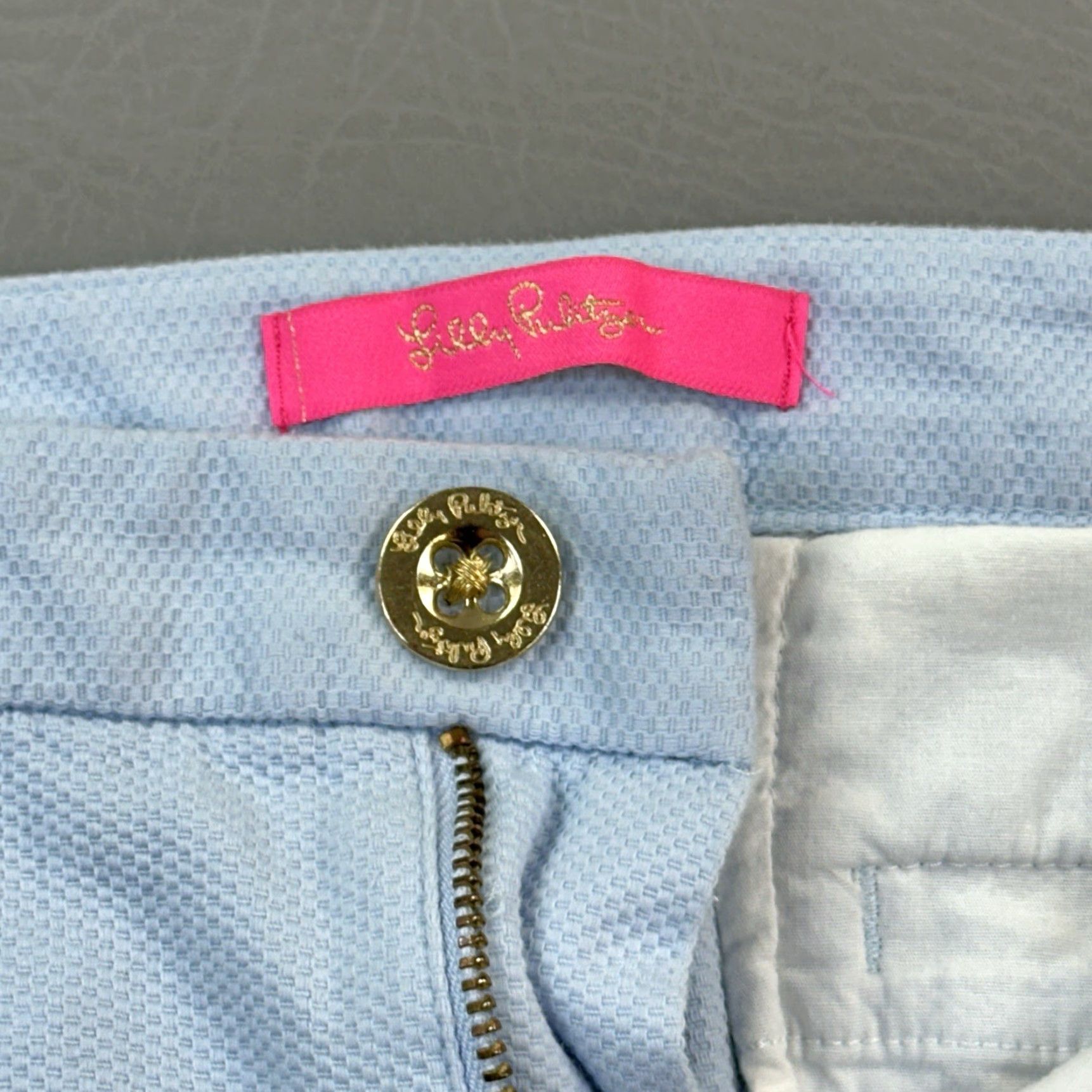 Lilly Pulitzer Lilly Pulitzer Shorts Women's 6 Blue Addie Ruffle Textured Stretch Casual Size 28" / US 6 / IT 42 - 4 Thumbnail