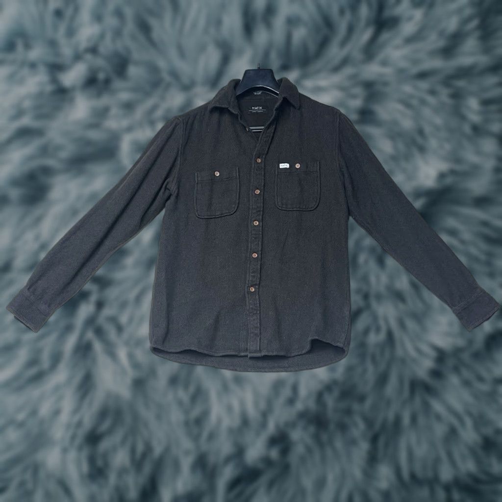 Vintage Matix Button-Up Shirt Flannel 100% Cotton Long Sleeve Brown Men's Small Size US S / EU 44-46 / 1 - 1 Thumbnail