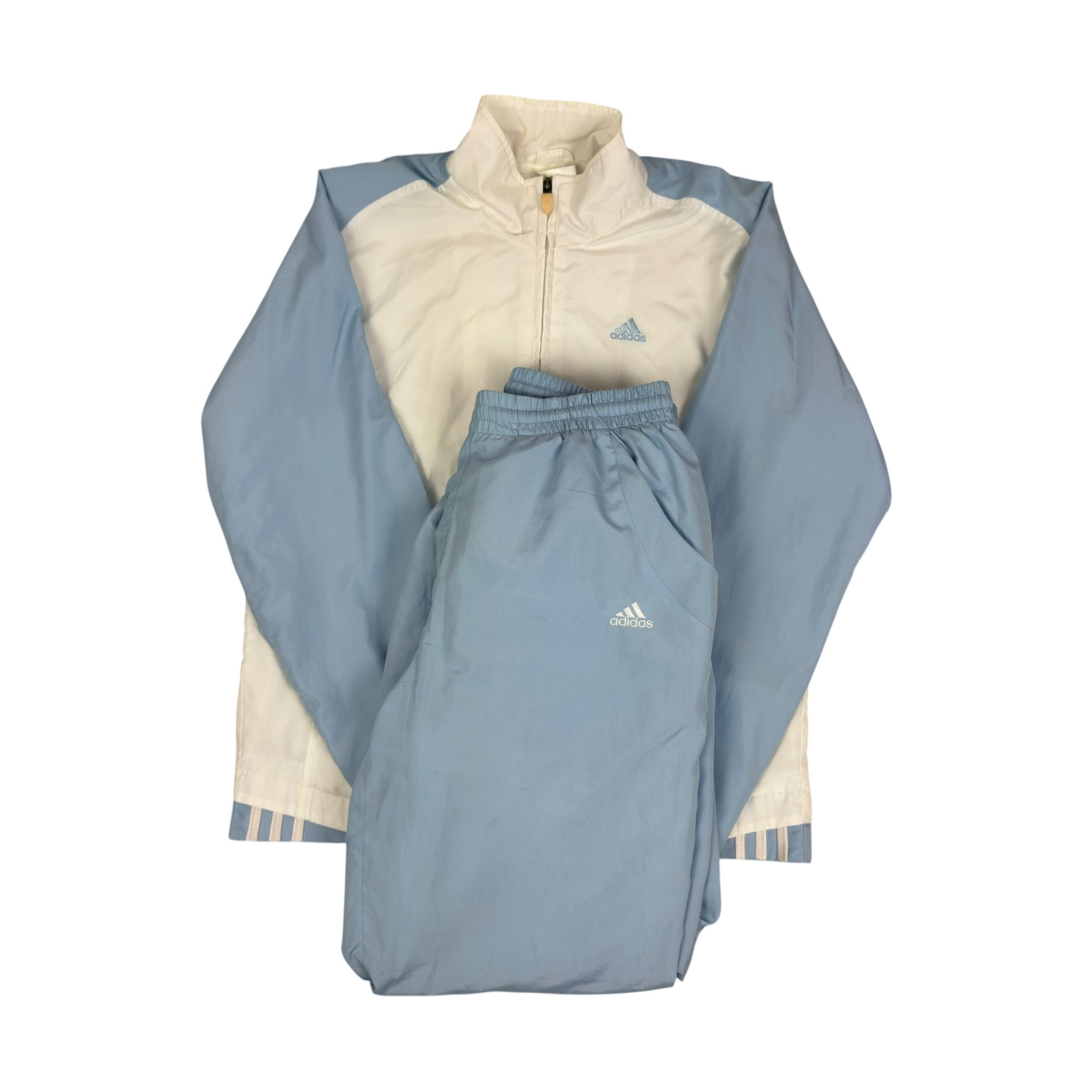 Adidas Adidas Mens Blue Beige Long Sleeve Full Zip Tracksuit S Size US S / EU 44-46 / 1 - 1 Thumbnail