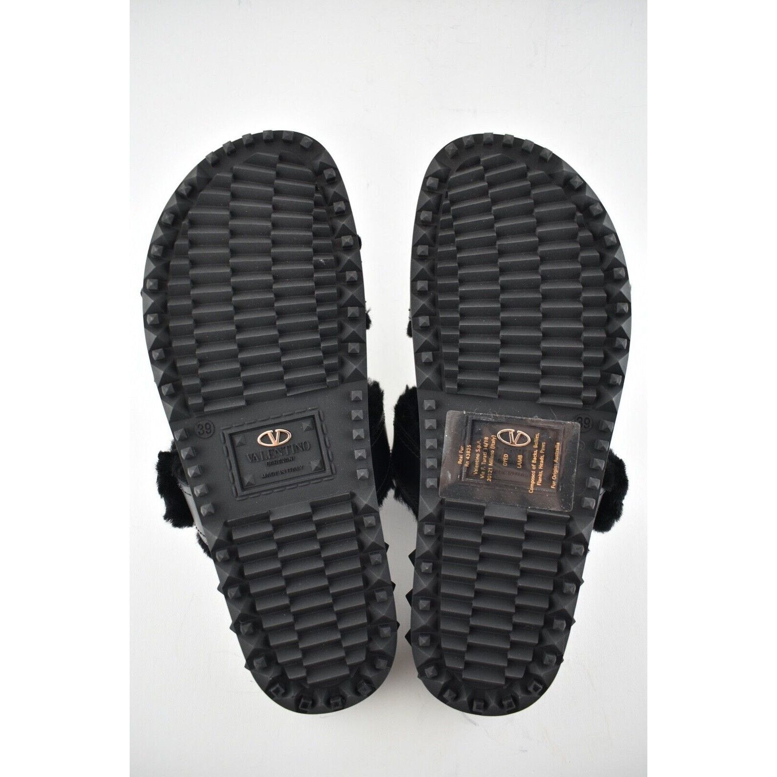 Valentino Valentino Rockstud Black Shearling Fur Caged Mule Slip On Size US 9 / IT 39 - 12 Thumbnail