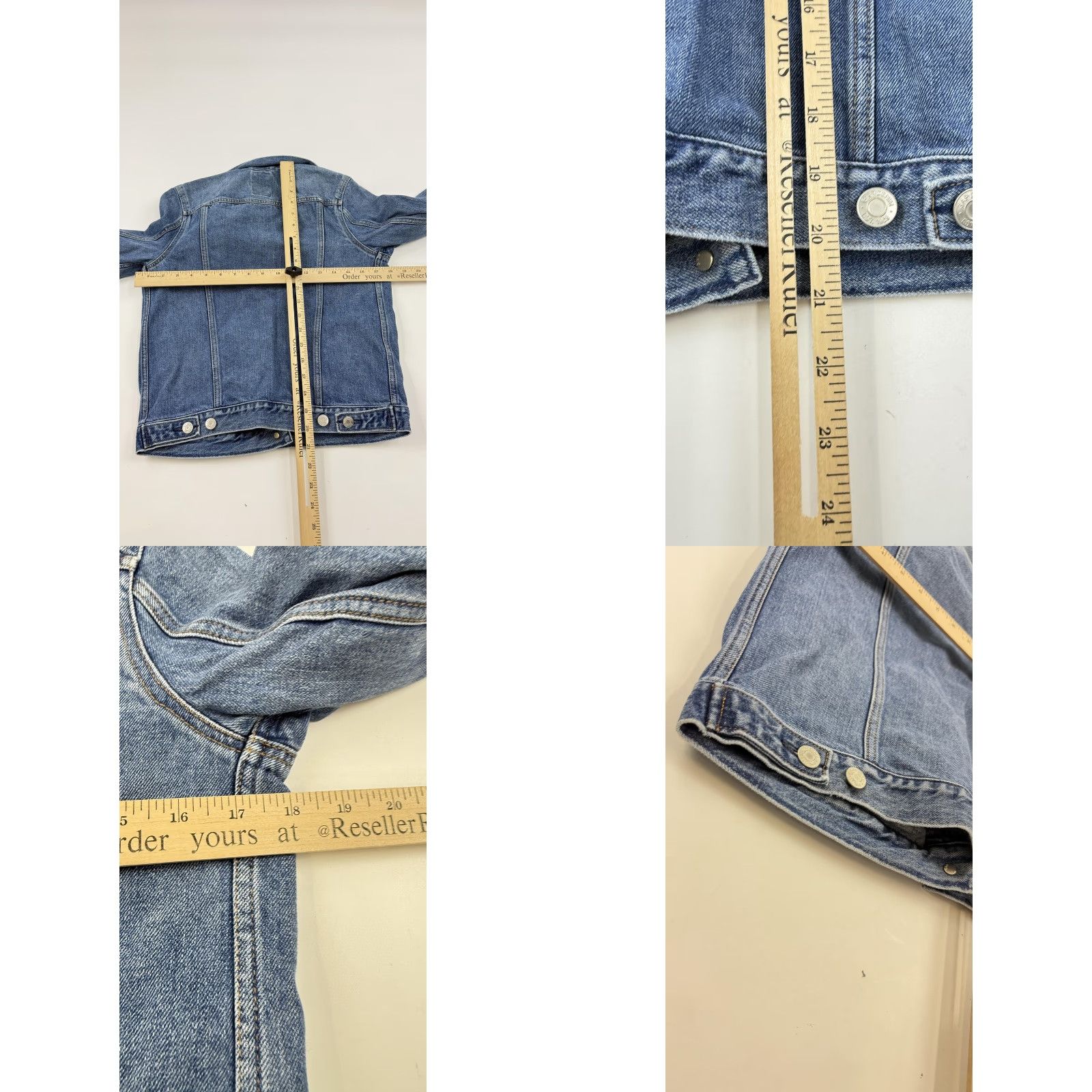 Gap GAP Jacket Womens XS Blue Denim Trucker Jean Coat 100% Cotton Casual Jacket Women XS Blue Denim Casual All Seasons Pockets Button Front Size 26" / US 2 / IT 38 - 8 Thumbnail